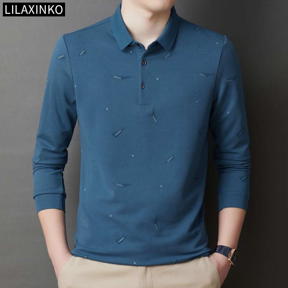 Áo Thun Polo Cotton Tay Dài In Chữ 5 Màu Thời Trang Thu Đông Dành Cho Nam