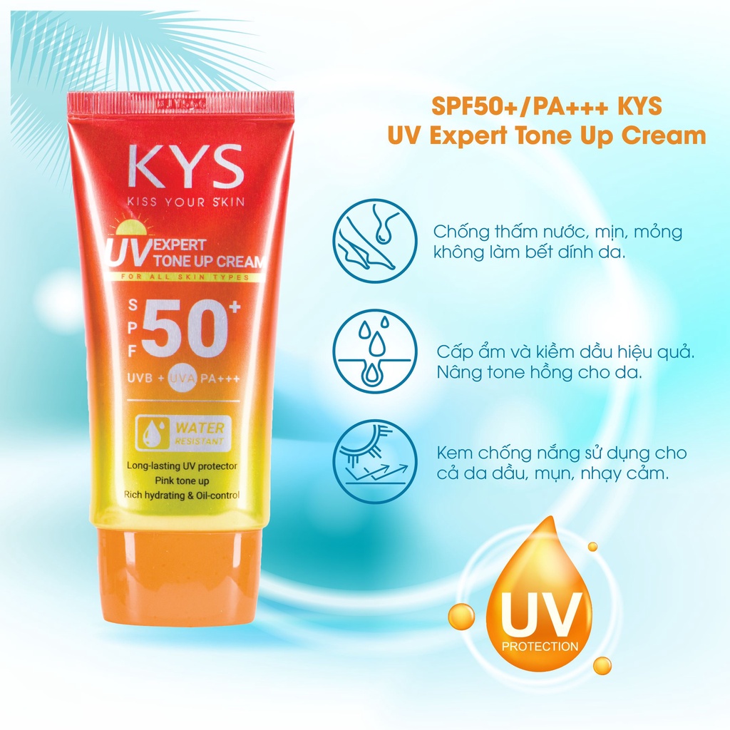 Kem Chống Nắng Nâng Tông SPF50+/PA+++  KYS  Sử Dụng Cho Cả Da Dầu, Mụn, Cấp ẩm Và kiềm Dầu Diệu Quả | BigBuy360 - bigbuy360.vn