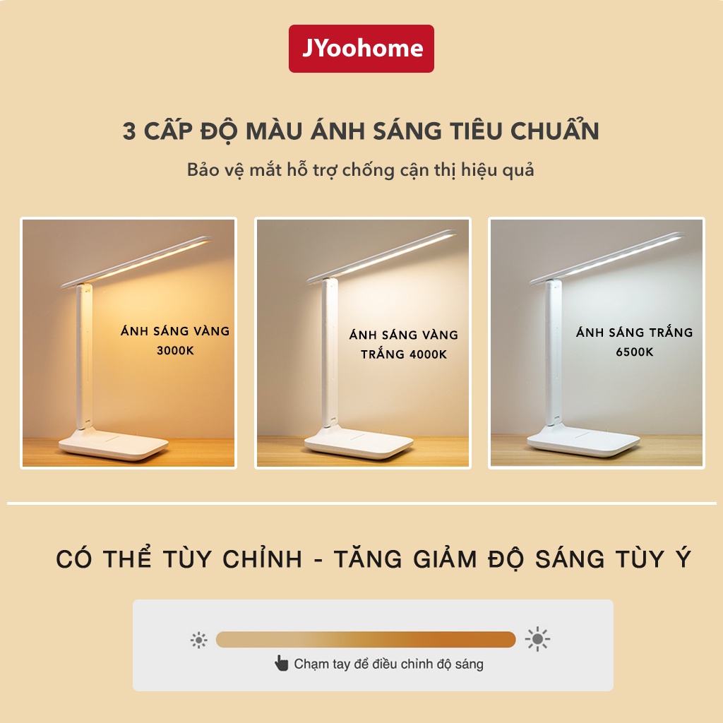 Đèn bàn học 3 chế độ ánh sáng bảo vệ mắt hỗ trợ chống cận - Đèn học Led tích điện đa năng đọc sách, làm việc - Mẫu YL904