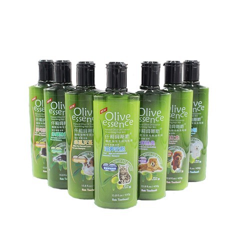 Sữa tắm tinh dầu ô liu chó mèo - Sữa tắm OLIVE dưỡng lông - 450ml (4 loại) Làm đẹp chống rụng lông - dầu gội thú cưng