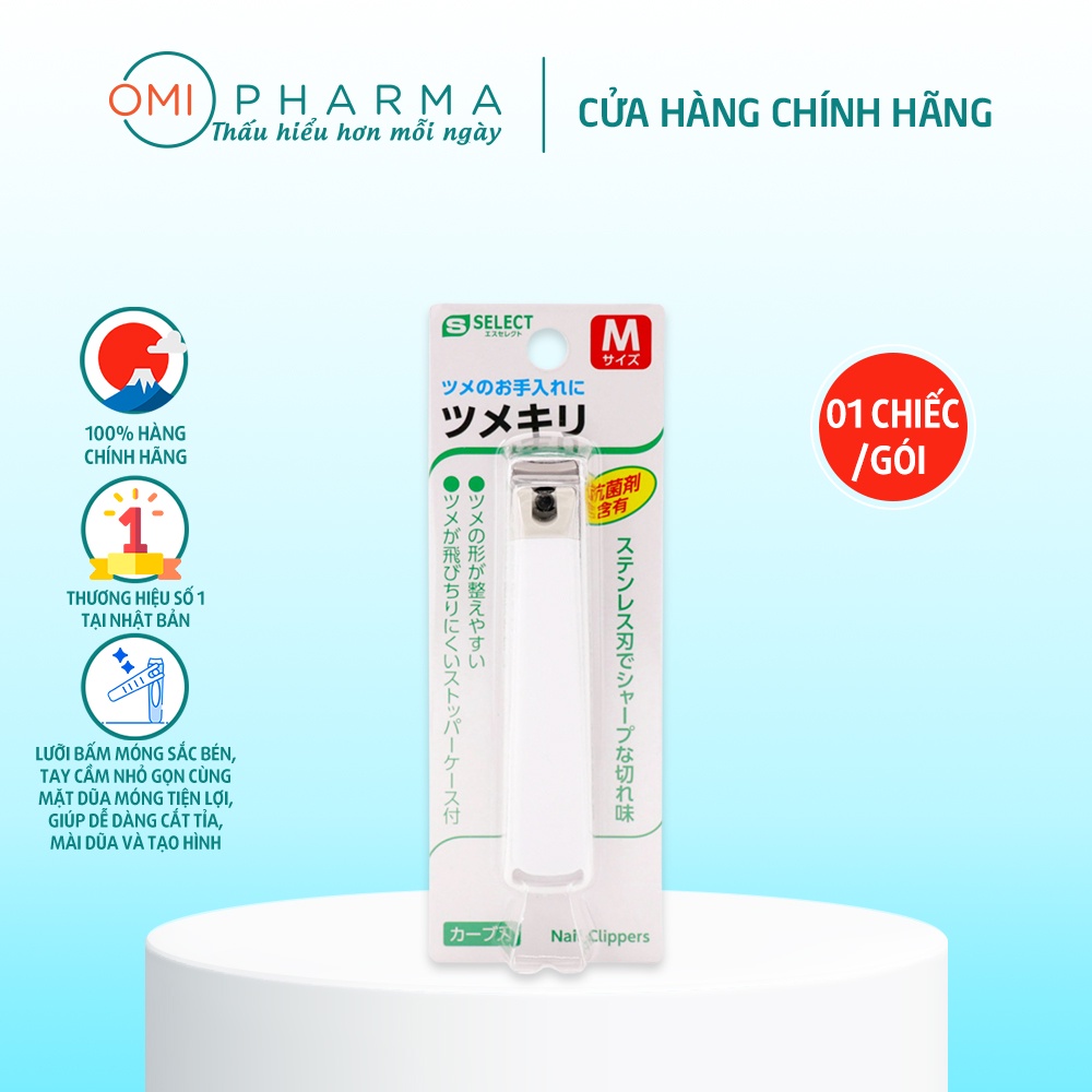 Dụng Cụ Bấm Móng Tay Thép Không Gỉ Cỡ L S Select Nhật Bản (1 Chiếc/Gói)