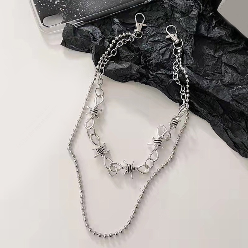 Dây Xích Bằng Hợp Kim Hai Lớp Trang Trí Quần Dài Phong Cách Punk Hiphop