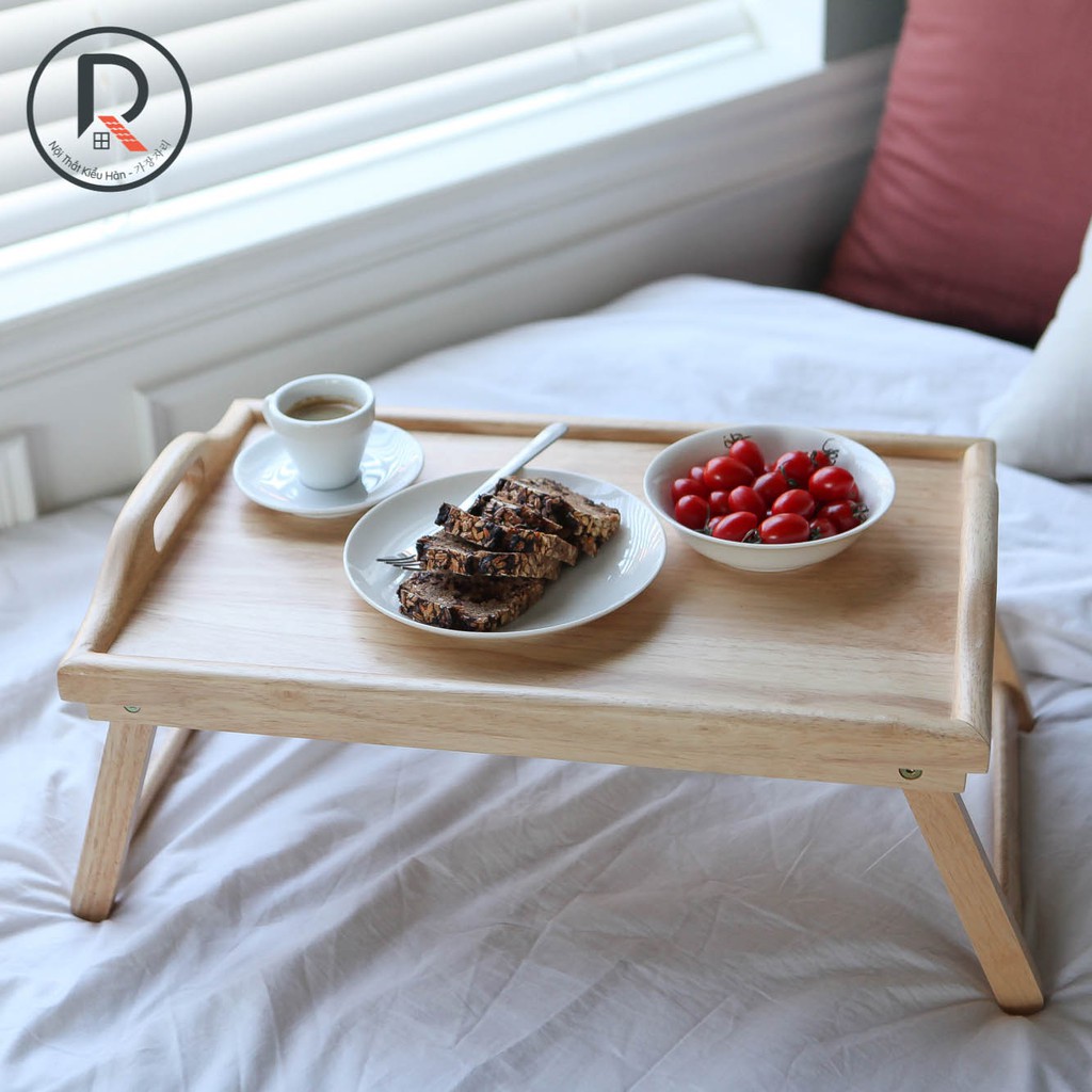 BÀN ĂN MINI CÁ TÍNH GỖ TỰ NHIÊN XUẤT KHẨU HÀN QUỐC - BED TRAY NATURAL - NỘI THẤT KIỂU HÀN - 가장자리