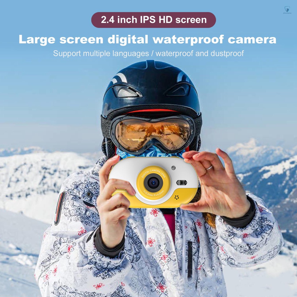 Camera kỹ thuật số chống thấm nước 8MP màn hình 2.4 Inch IPS HD tự hẹn giờ cho trẻ em 5s | BigBuy360 - bigbuy360.vn