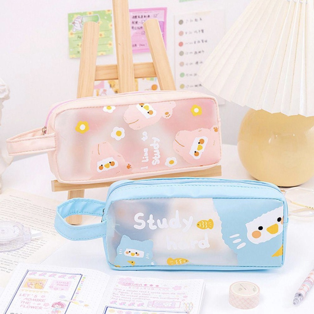 [Stationery] Hộp Bút, Túi Đựng Bút Cỡ Lớn Họa Tiết Dễ Thương Chống Thấm Nước Đa Năng Nhiều Màu Sắc