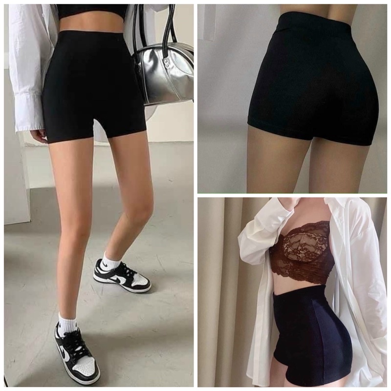 Quần đùi thể thao ôm tôn dáng lưng cao, quần ôm co giãn mặc đi chơi đi tập thoải mái