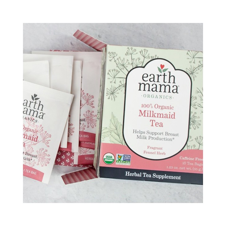 Trà lợi sữa hữu cơ Earth Mama Milkmaid Tea 16 túi lọc.