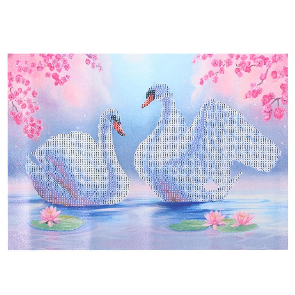 Swan Lover Lake 5D Diamond DIY Painting Kit Home Decor Craft 40 X 30cm Diydegss