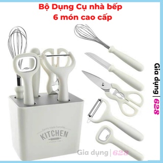 Bộ Dụng Cụ 6 Món Nhà Bếp, bộ dao kéo kèm khay,kệ cao cấp