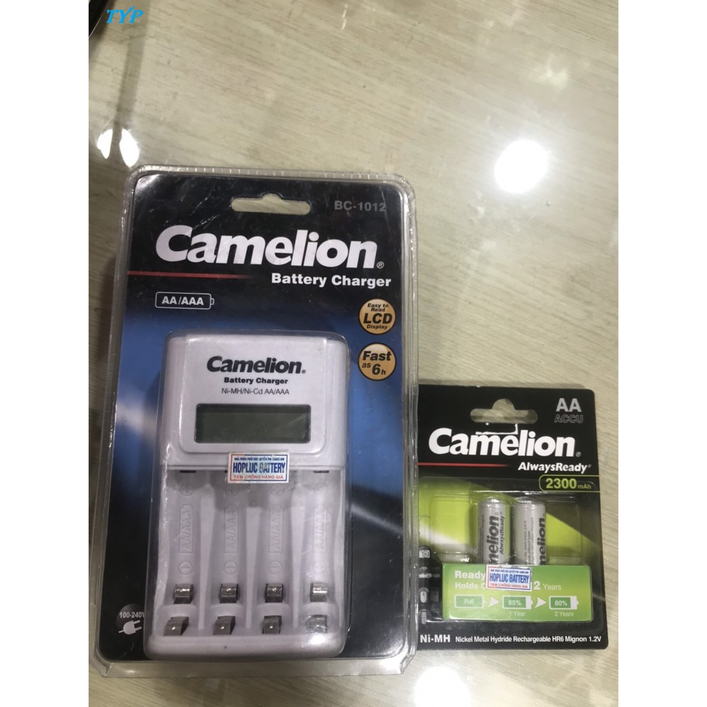 [TOPPIN] Bộ Sạc Pin Tự Ngắt Camelion BC-1012 Tặng Kèm 2 Viên Pin Sạc 2300mah