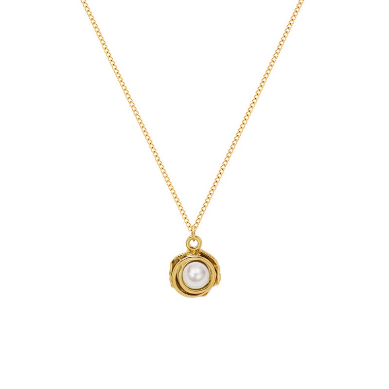 Dây Chuyền Hoa Ngọc Trai Nhân Tạo Titan Ko Han Rỉ TT 3807