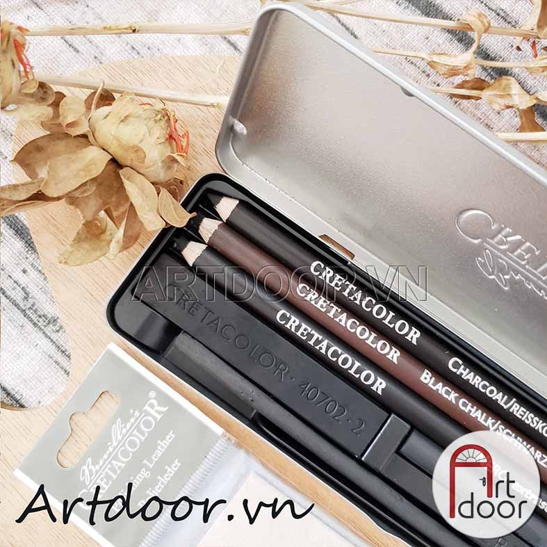 [ARTDOOR] Bộ bút chì Than Thô CRETACOLOR Charcoal 8 món (46008)