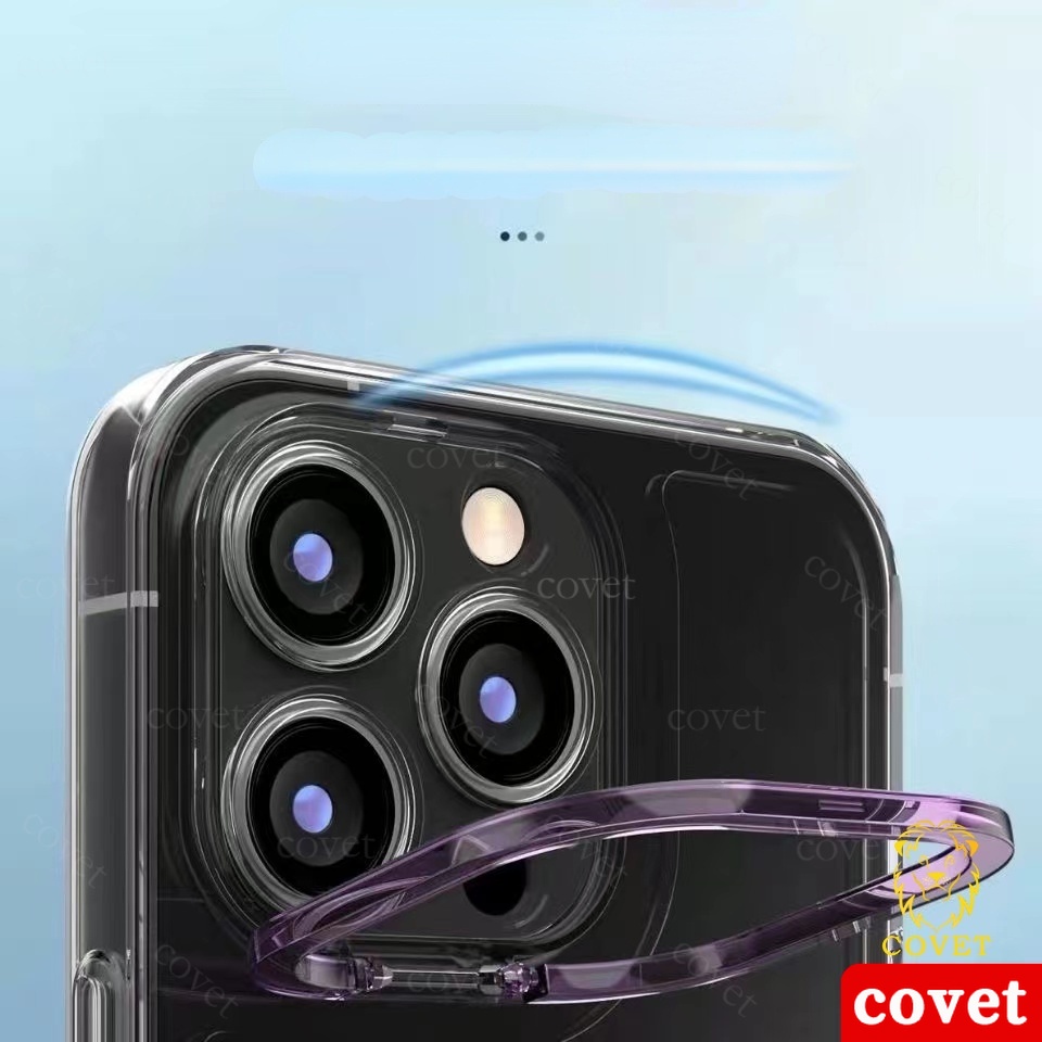 Ốp Điện Thoại Trong Suốt Chống Sốc Chống Rơi Kèm Giá Đỡ Cho iPhone 13 12 11 Pro MAX XS XR XS MAX 7 8 Plus SE2020