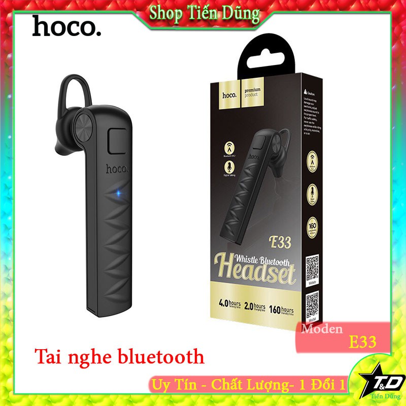 Tai Nghe Bluetooth Hoco E33 Có Micro Hỗ Trợ Tốt Đàm Thoại, Âm Thanh Chất Lượng Chính Hãng.