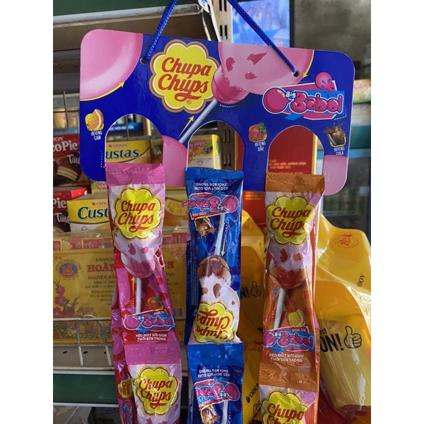 bịch 36 que kẹo mút chupachups với gum thổi bigbabol nhiều vị
