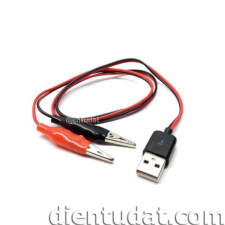 Cáp Chuyển Đầu USB Sang Jack Cá Sấu Test Nguồn