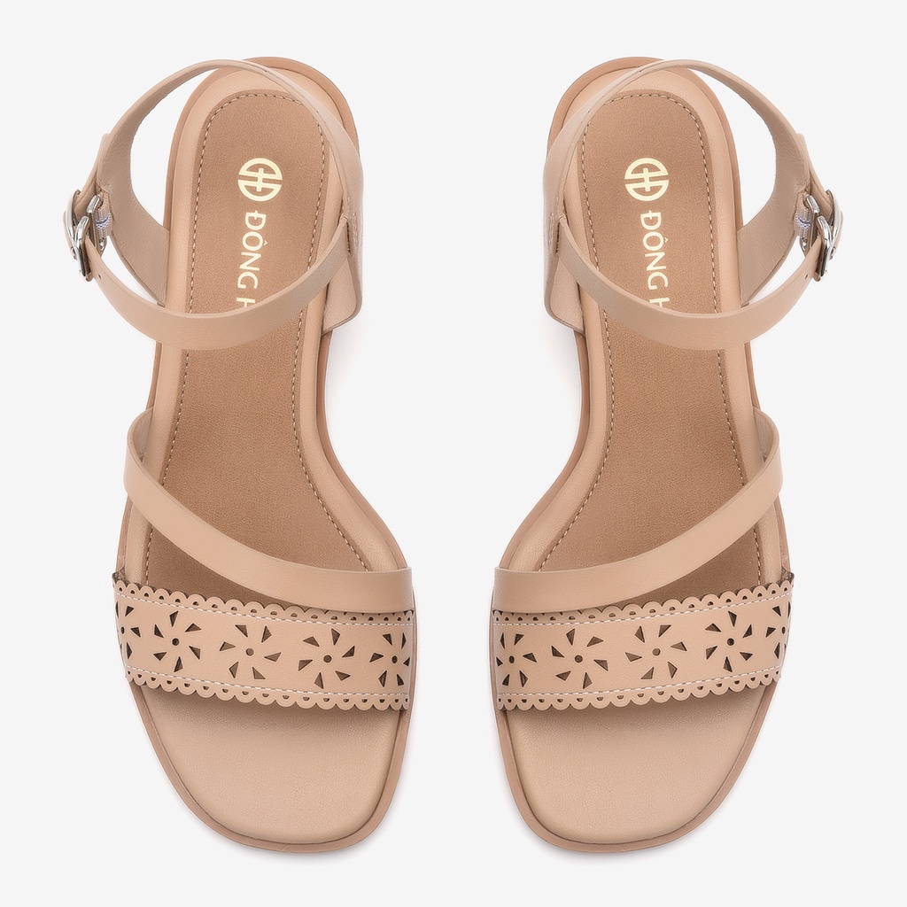 Giày sandal cao gót nữ Đông Hải gót vuông cao 3cm đế giả gỗ - S32B3