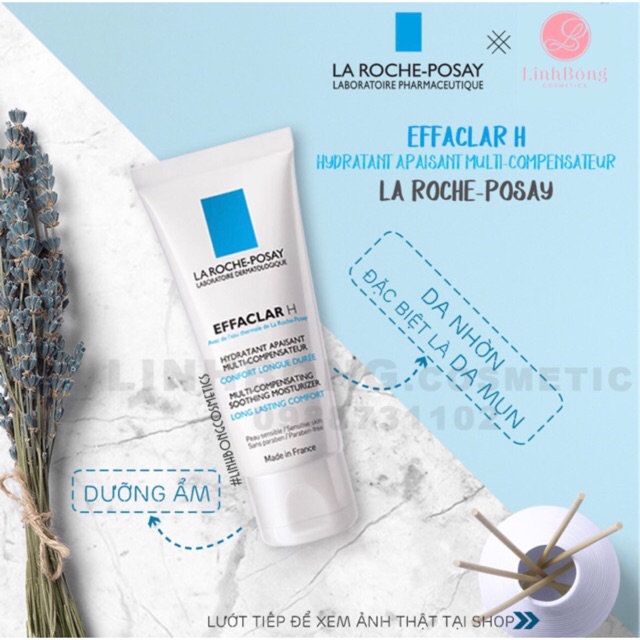 KEM DƯỠNG ẨM PHỤC HỒI DA DẦU MỤN LA ROCHE - POSAY EFFACLAR H 40ML