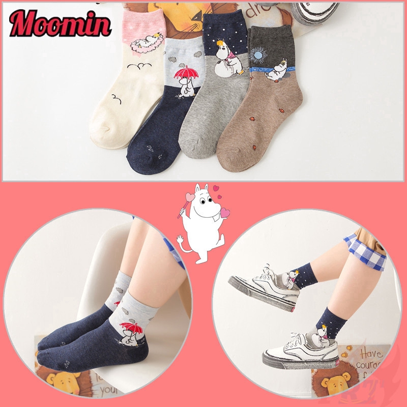 ❀ Moomin Ankle Tất ❀ H&amp;Q Comfortable Socks Cotton Socks Fashion Cartoon Unisex Socks Lovers Sox