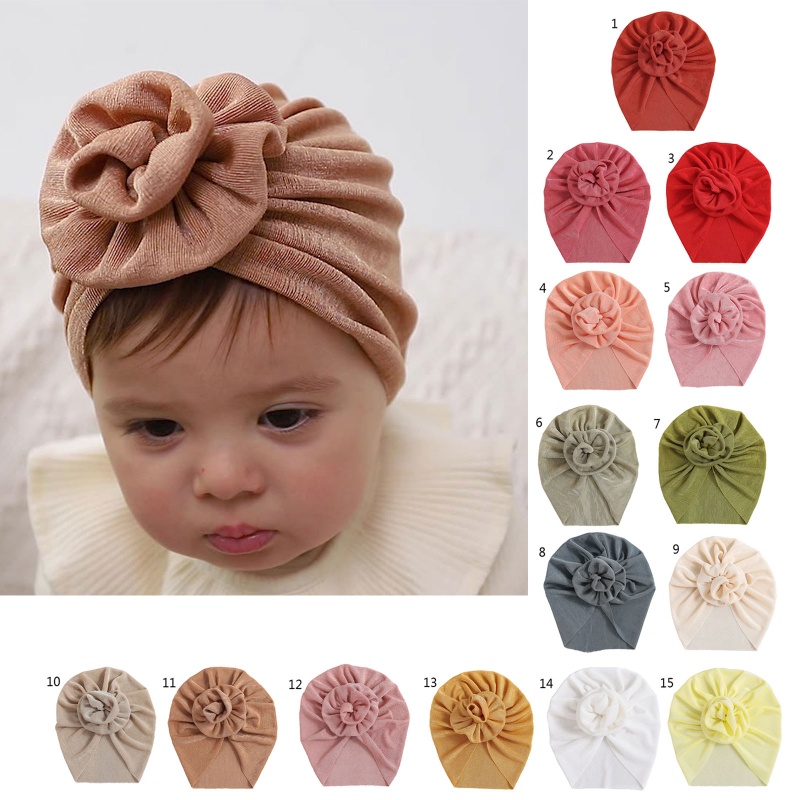 Mũ Turban Thắt Nút Bằng Lụa Lạnh Cho Bé Gái