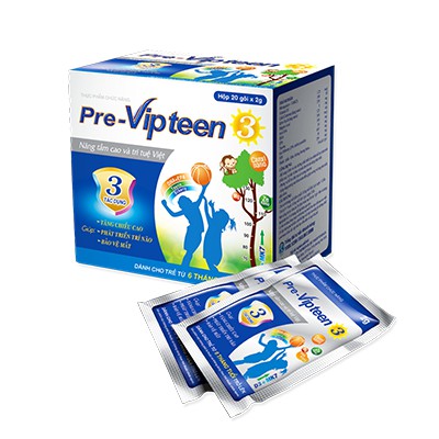 Pre-vipteen 3 - tăng chiều cao ,phát triển trí não ,bảo vệ mắt 20 gói