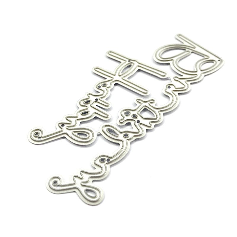 Khuôn Cắt Giấy Làm Từ Kim Loại Hình Chữ Happy Birthday Trang Trí Scrapbook