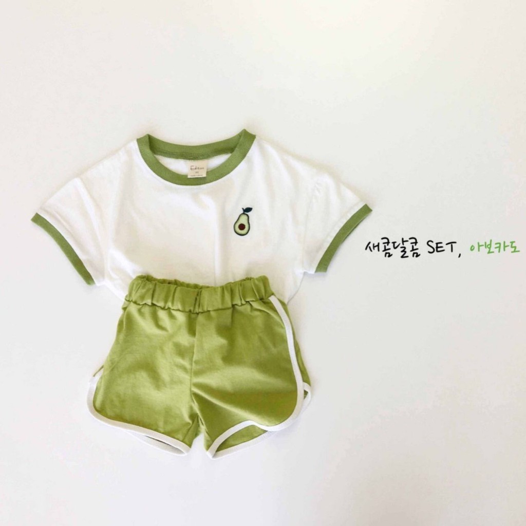 Bộ Quần Áo Thể Thao Cotton Tay Ngắn Thêu Họa Tiết Trái Cây Màu Sắc Tươi Sáng Cho Bé Fa2062340