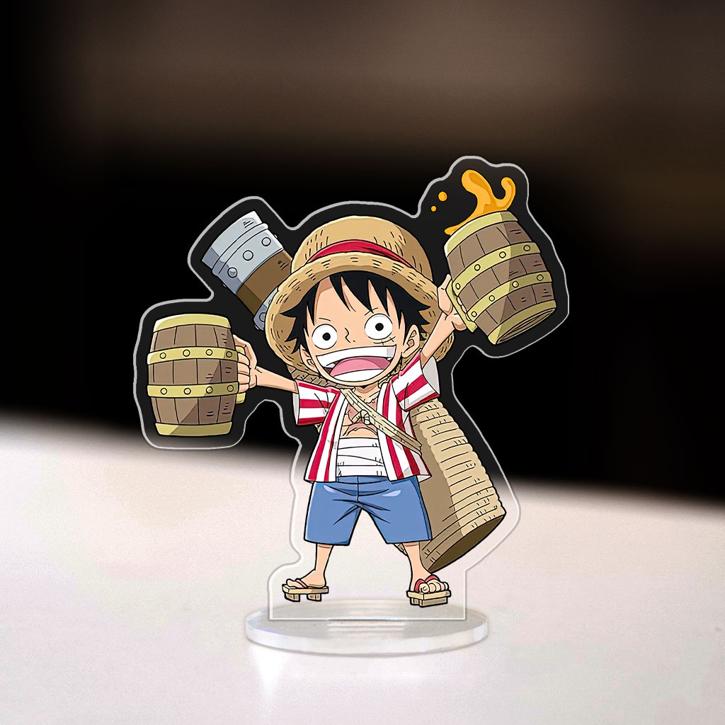 Standee anime One Piece Luffy mũ rơm chibi phụ kiện trang trí decor góc học tập bàn làm việc