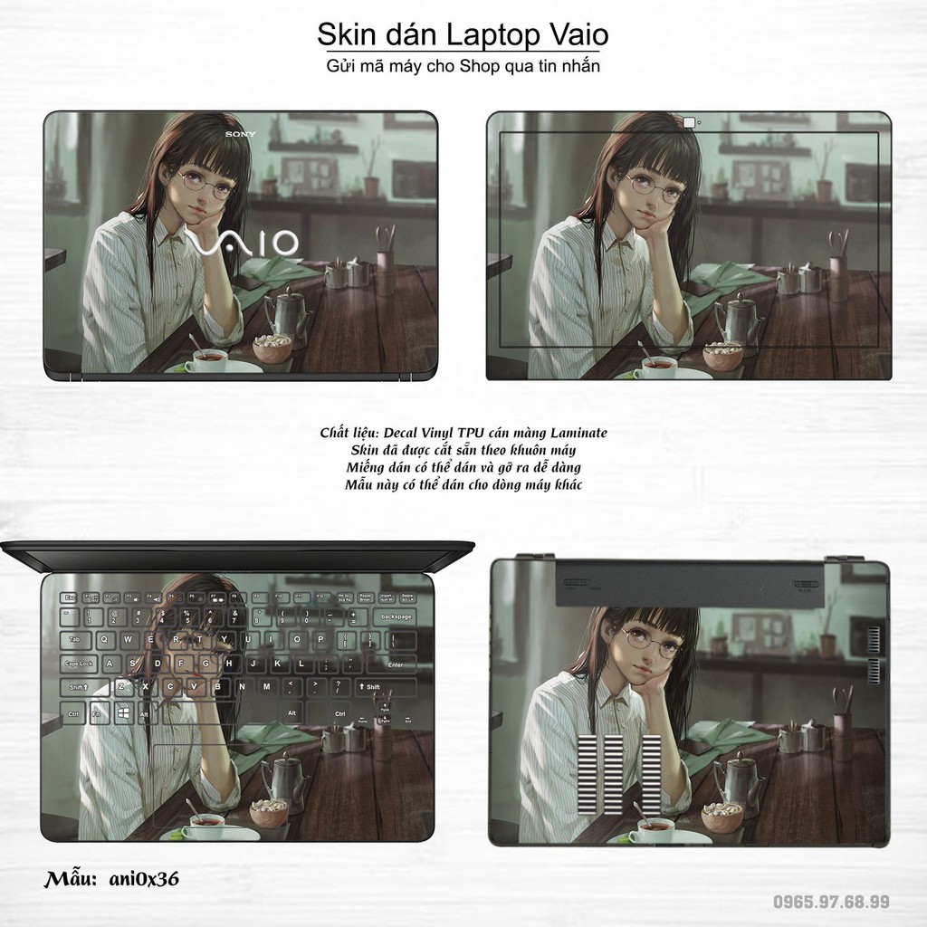 Skin dán Laptop Sony Vaio in hình Anime image (inbox mã máy cho Shop)