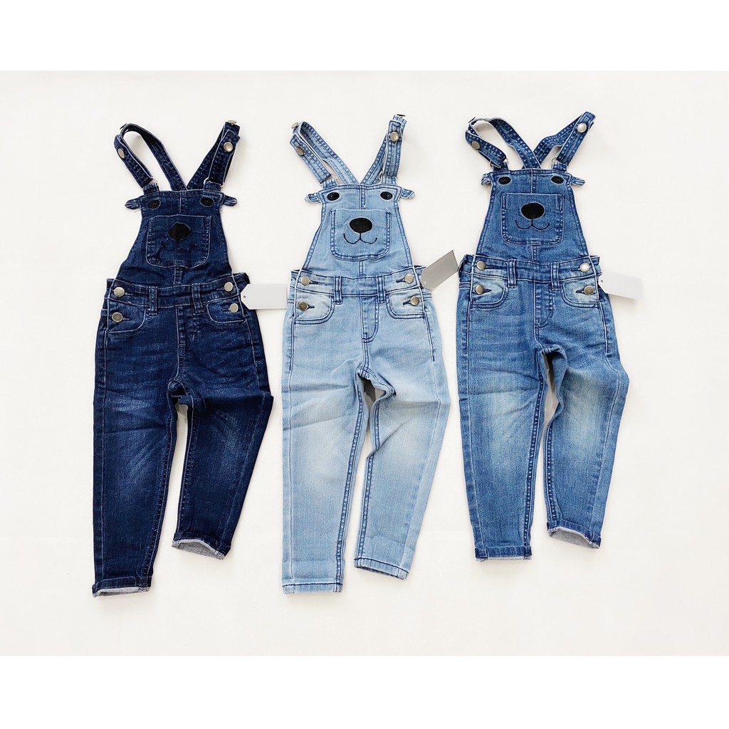 [Mã SKAMCLU8 giảm 10% cho đơn từ 100K] Quần yếm jean bé trai và gái Sugar Bear 12-30kg