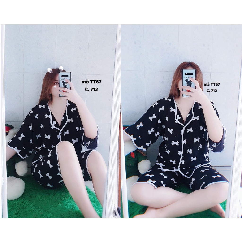 TT67 - BỘ PIJAMA QUẦN LỬNG ÁO CÁNH DƠI DƯỚI 63 KG (KÈM HÌNH THẬT 100% ) | BigBuy360 - bigbuy360.vn