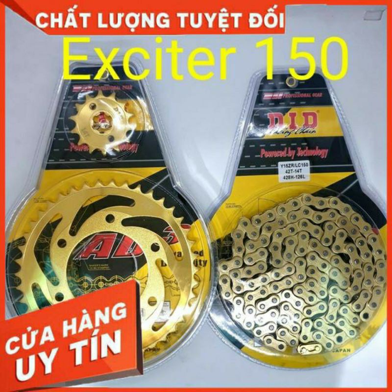 nhông sên dĩa [RẺ VÔ ĐICH] DID vàng cho xe máy ex 135, ex 150, winner, wave