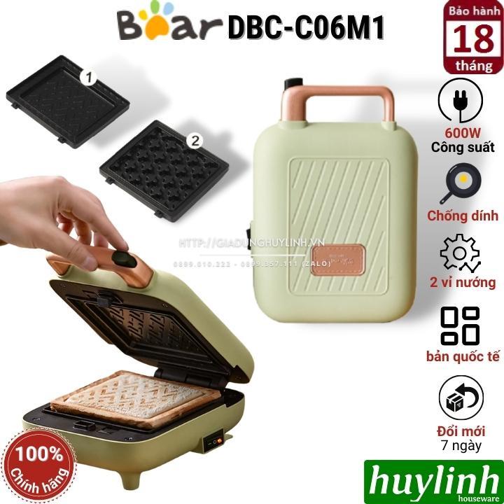 Máy nướng - làm bánh Sandwich, Hotdog Bear DBC-C06M1 - 2 khay nướng - 600W