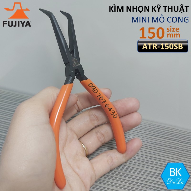 Kìm nhọn kỹ thuật MINI mỏ cong 150mm Fujiya Nhật Bản ATR-150SB Kềm cắt dây thép đồng