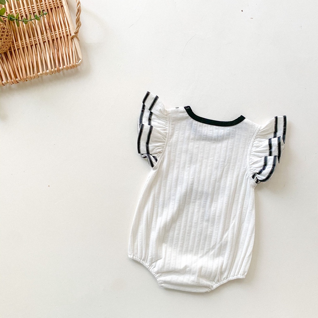 Bộ Áo Liền Quần Tay Cánh Tiên Dễ Thương Cho Bé Gái