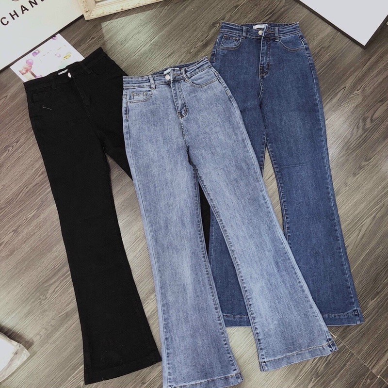 QUẦN JEANS ỐNG LOE LƯNG CAO (KÈM VIDEO HÌNH THẬT)