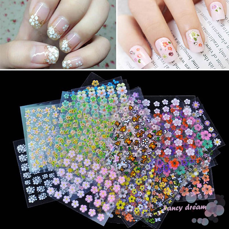 Set 30 tấm sticker 3D dán trang trí móng tay tiện dụng