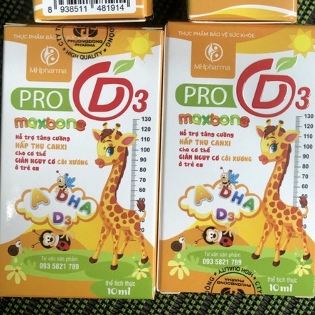 Pro D3 Maxbone bổ sung Vitamin D3 &amp; K2 Mk7 giúp hấp thụ canxi hiệu quả, giúp xương và răng chắc khỏe, giảm còi xương