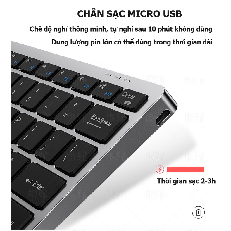 Bàn Phím Không Dây Bluetooth Mini 87 Phím YINDIAO KB-01 Kết Nối Cho Điện Thoại, Laptop, Ipad