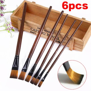 Set 6 cọ vẽ tranh sơn dầu/tranh acrylic thiết kế tiện dụng