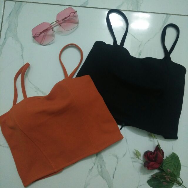 Áo croptop 2 dây (có sẵn mút ngực