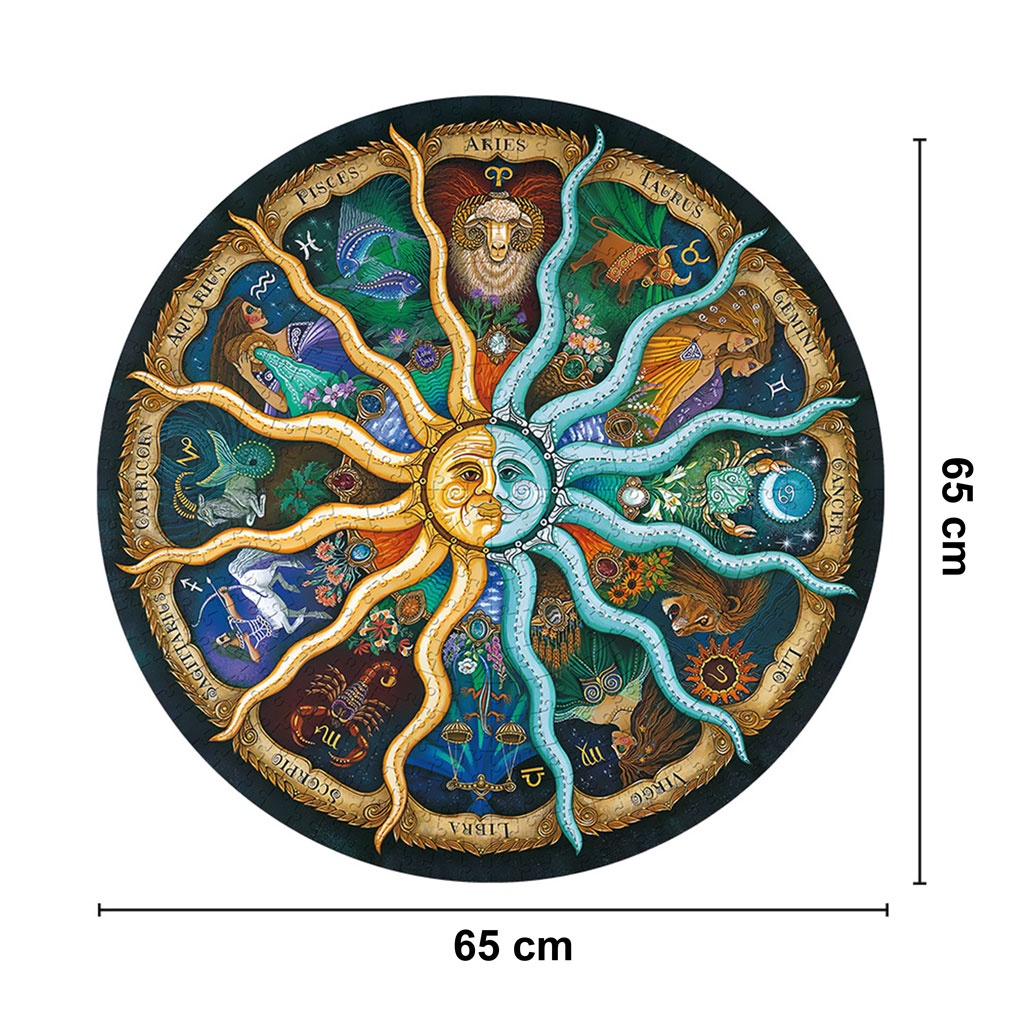 Tranh xếp hình 1000 mảnh ghép thú vị chất lượng cao Zodiac - Mandala - Moon - Earth - Báo Đốm - Khủng Long