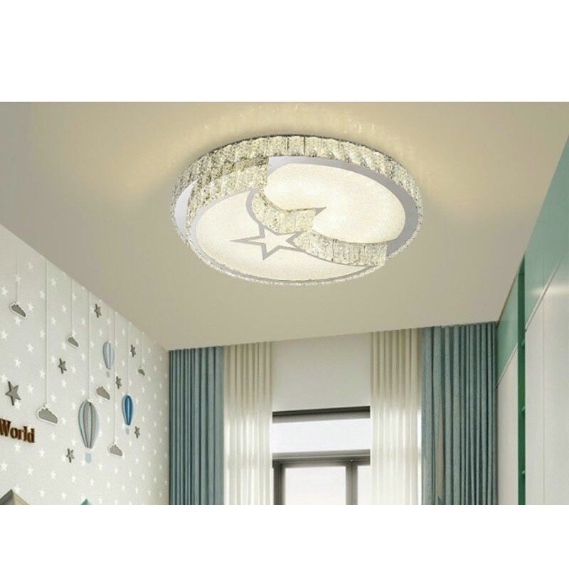 Đèn mâm ốp trần pha lê chuẩn K9 trang trí phong khách cực đẹp MKPL 6 mẫu
