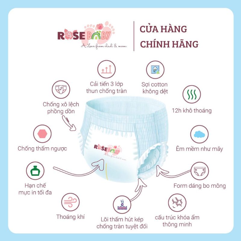 Bỉm Quần Rose Baby gói 1 miếng dùng thử