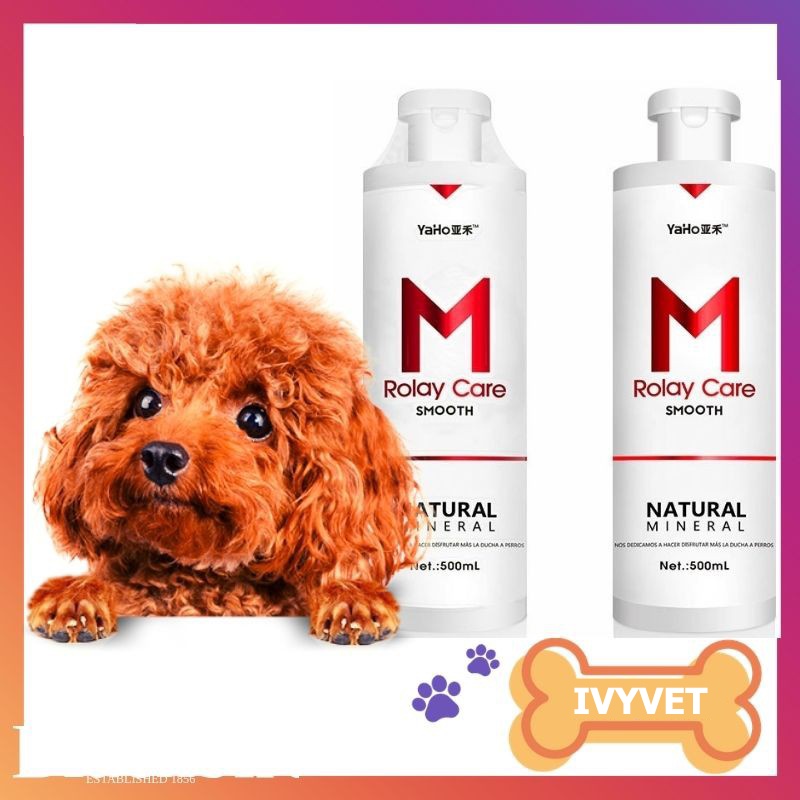 Sữa tắm cho chó lông trắng, thơm mát, mềm lông, diệt sạch vi khuẩn, sữa tắm Yaho M Rolay Care chai 500ml