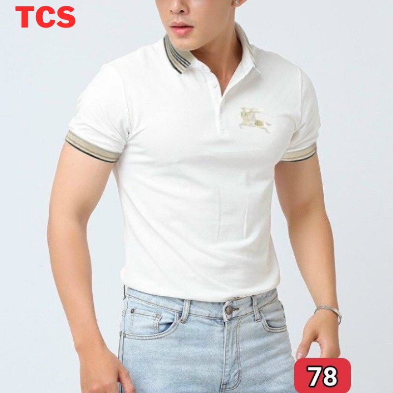Áo thun nam có cổ màu trắng thời trang giá rẻ TCS 78