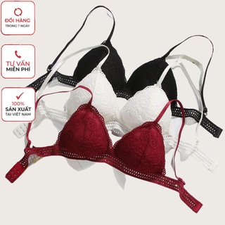 Áo bra không gọng chất liệu ren kiểu dáng vây cá 7311 có video