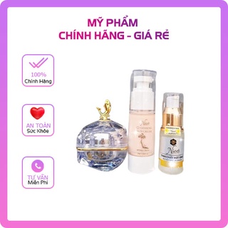 Combo kem face men gạo + serum + kem chống nắng thanh nhi - nicos