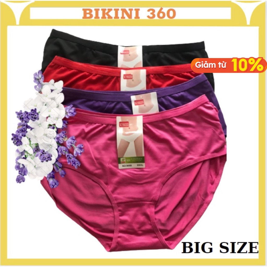 Quần lót bigsize 3xl cho người già trẻ béo mập bầu 80kg 70kg 60kg chip nữ cạp nhỏ lưng cao (Q9066); bikini