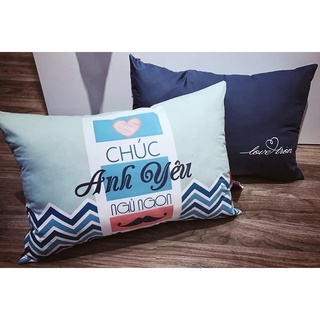 Gối chữ nhật chúc Anh yêu ngủ ngon (có sẵn)
